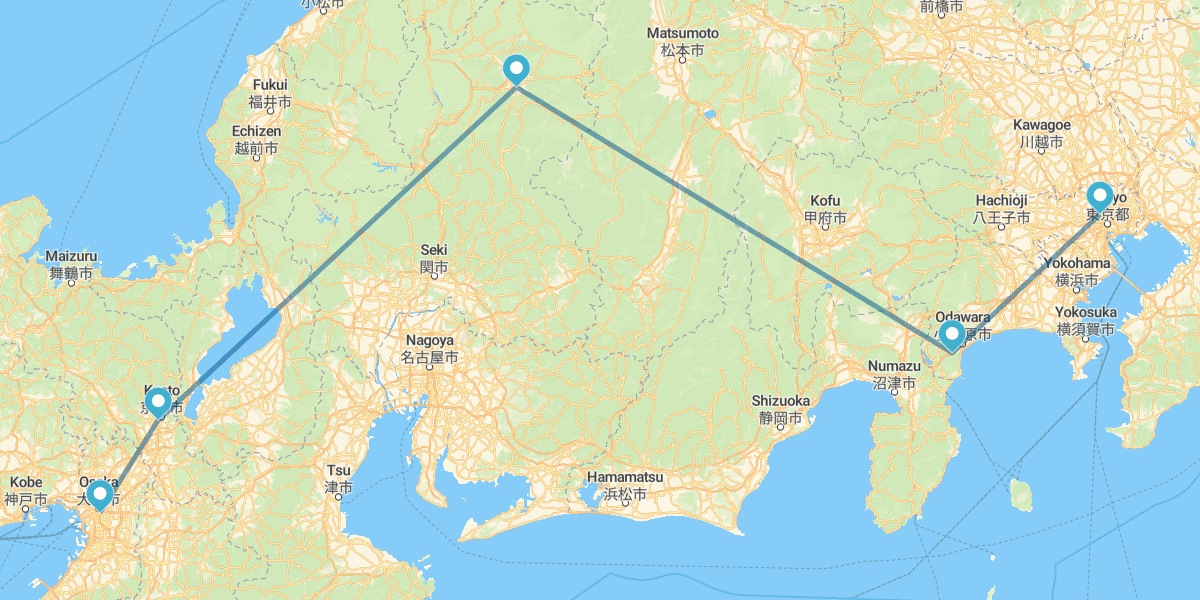 Tokyo, Hakone, Takayama, Kyoto et Osaka
