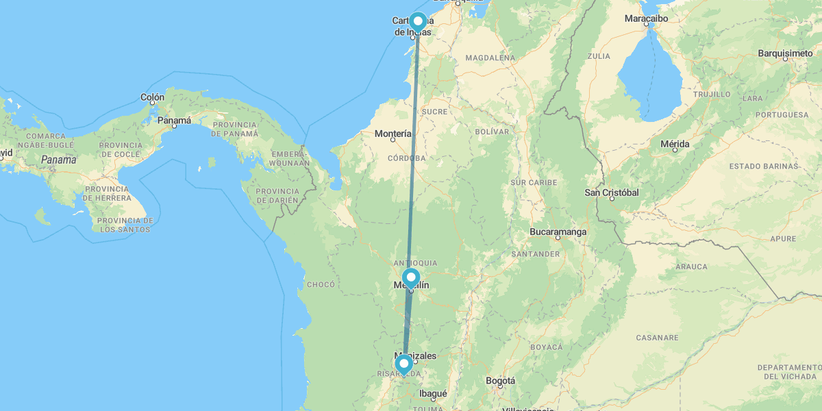Medellín, Pereira, Région du Café et Carthagène des Indes