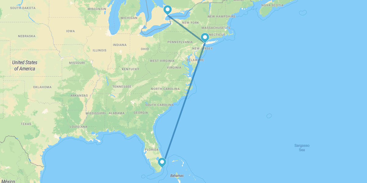 Toronto, New York et Miami
