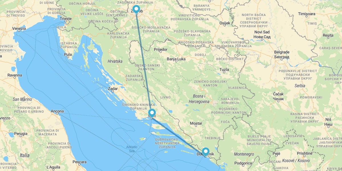 Zagreb, Split et Dubrovnik