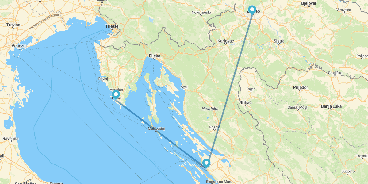 Zagreb, Zadar et Pula