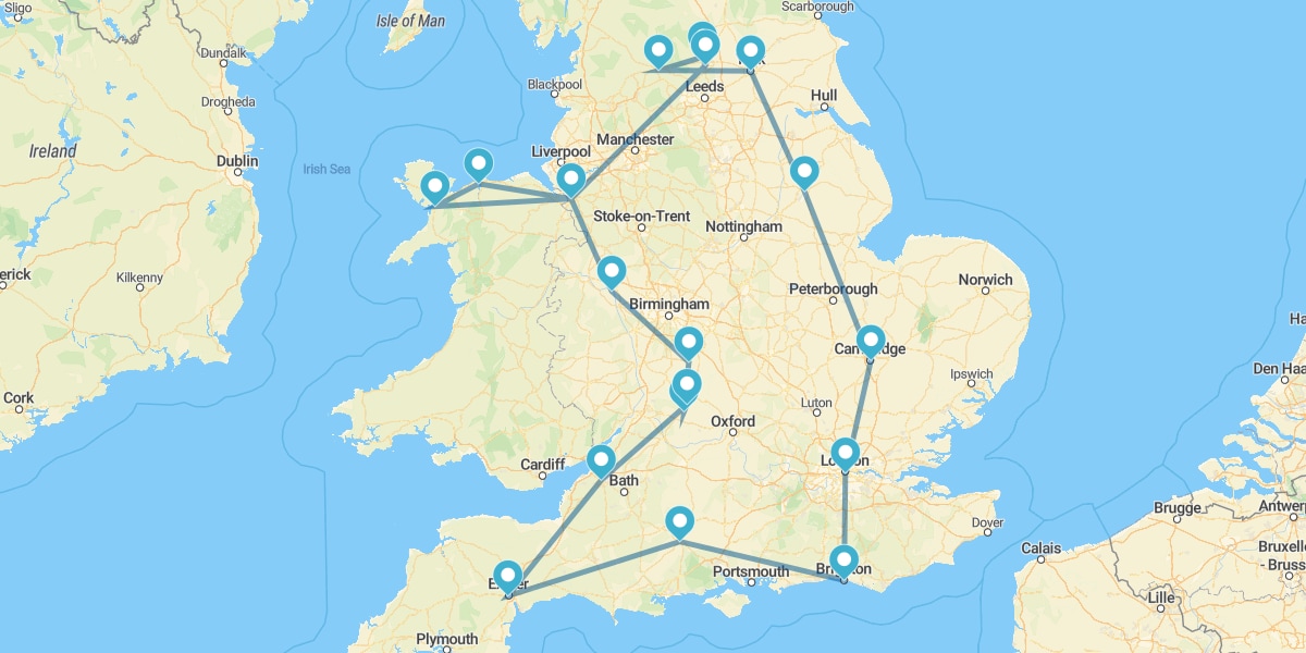 Route en Angleterre et Nord du Pays de Galles