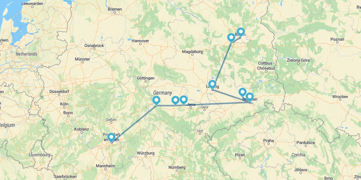 Route par Brandebourg, Saxe et Thuringe