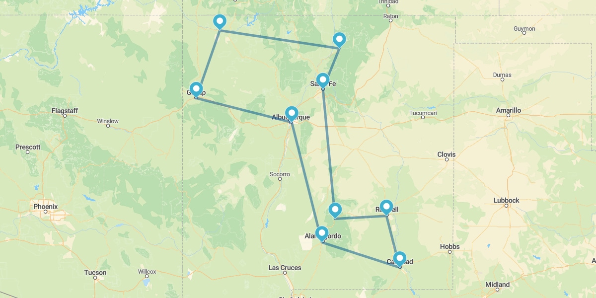 Route à travers l'Amérique Tex-Mex