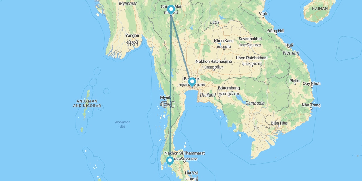 Bangkok, Chiang Mai et Krabi