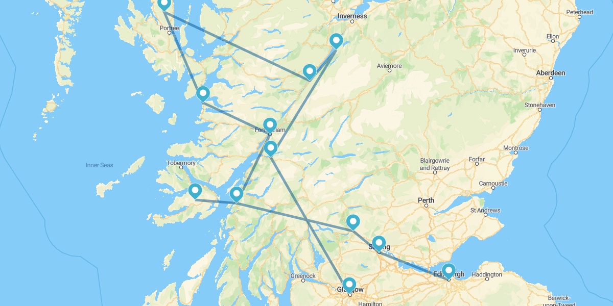 Route par l’Ouest Écossais et les Highlands (« Hautes Terres »)