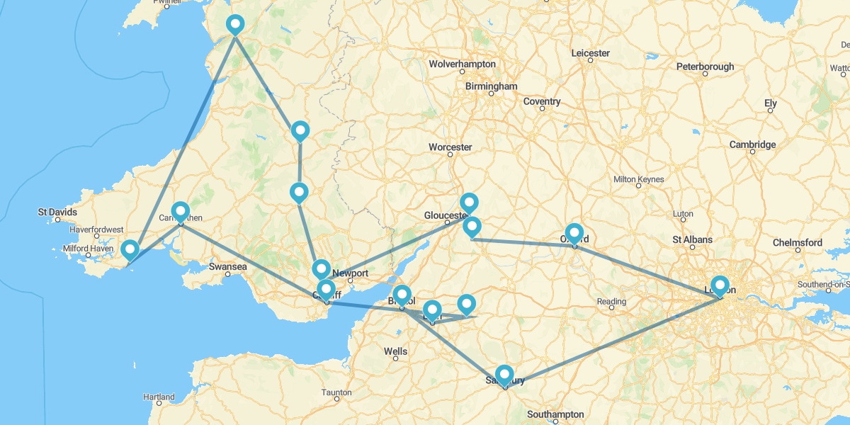 Route au Cœur du Pays de Galles et de l'Angleterre