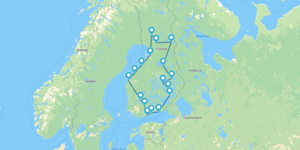 Le Grand Route qui parcourt la Finlande