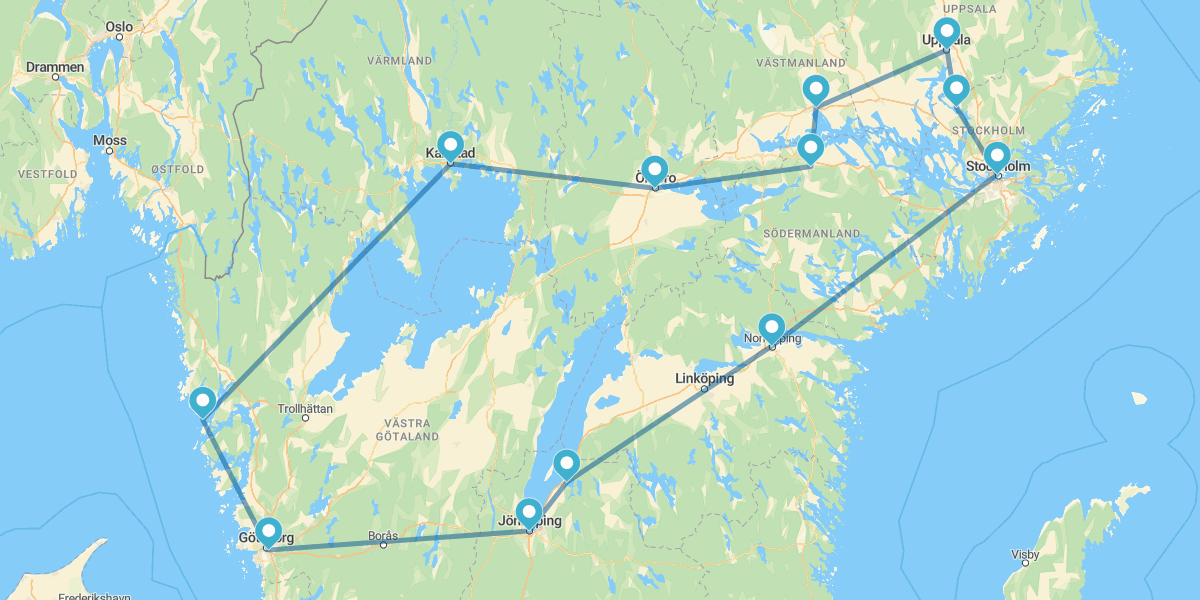 Route de Stockholm à Göteborg