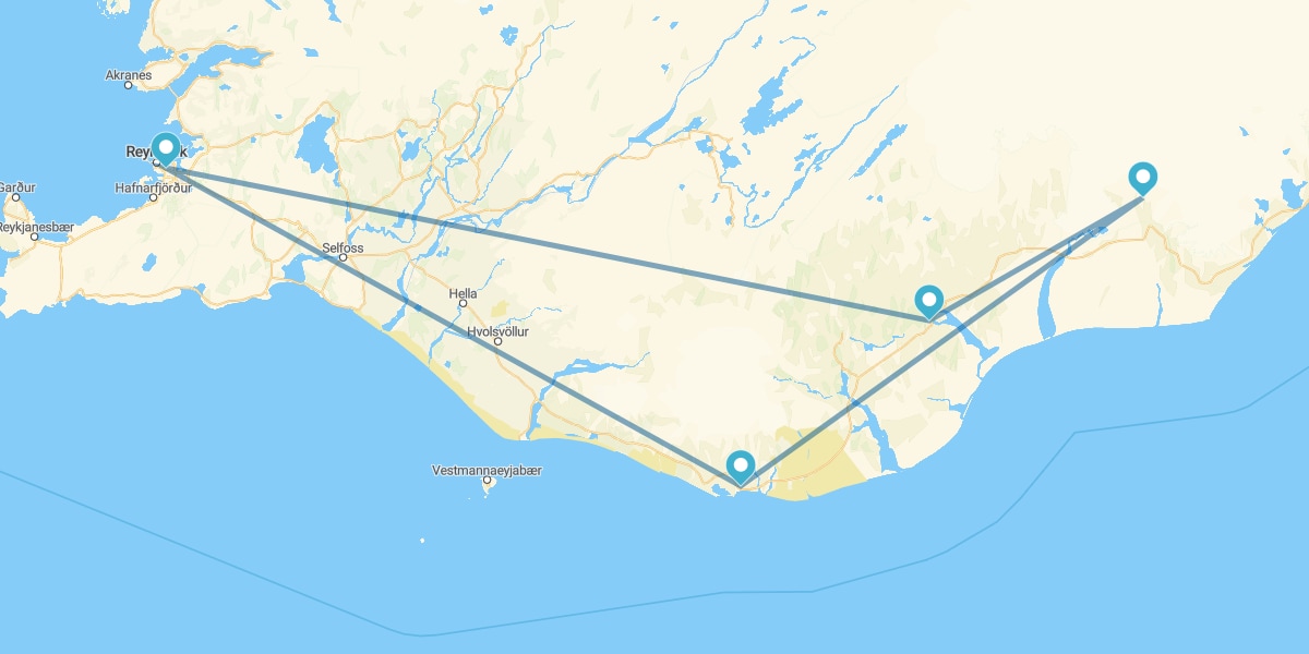 Route à travers le Sud de l'Île de Glace