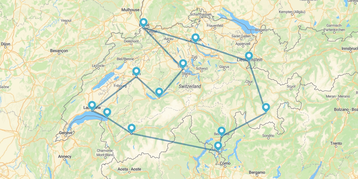 Route à travers le Pays Helvétique et ses Paysages de Carte Postale