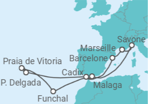 Itinéraire -  Madère et Açores - Costa Croisières