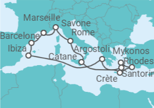 Itinéraire -  Italie, Grèce et Baléares - Costa Croisières