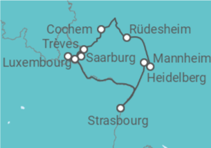 Itinéraire -  4 fleuves : Les vallées du Neckar, du Rhin romantique, de la Moselle et de la Sarre - CroisiEurope