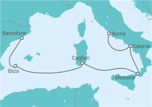 Itinéraire -  Espagne, Italie - Cunard