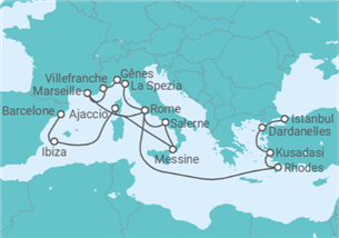 Itinéraire -  De Barcelone à Istanbul (Turquie) - Cunard
