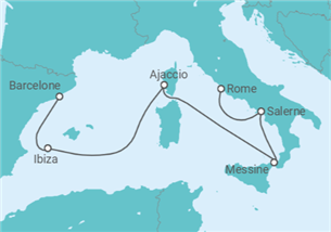 Itinéraire -  Espagne, France, Italie - Cunard