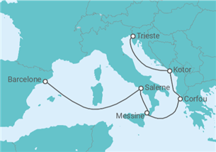 Itinéraire -  Italie, Grèce, Monténégro - Cunard