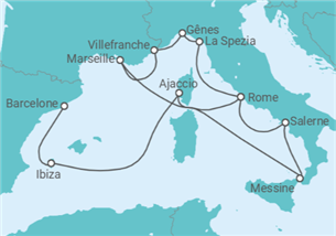 Itinéraire -  De Barcelone à Rome (Civitavecchia) - Cunard