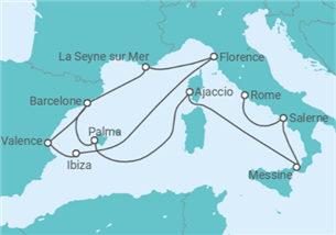 Itinéraire -  De Barcelone à Rome (Civitavecchia) - Cunard