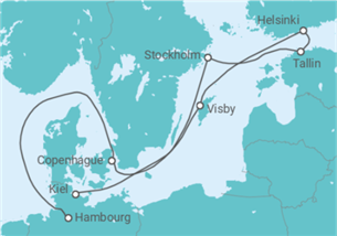 Itinéraire -  Danemark, Suède, Finlande, Estonie - Cunard