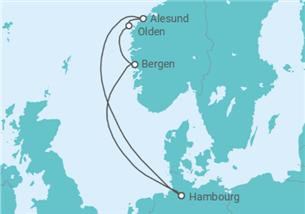 Itinéraire -  Norvège - Cunard