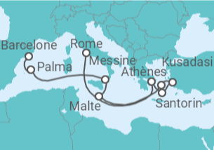 Itinéraire -  Grèce, Turquie, Malte, Italie - Disney Cruise Line