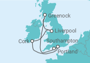 Itinéraire -  Irlande, Royaume-Uni - Disney Cruise Line