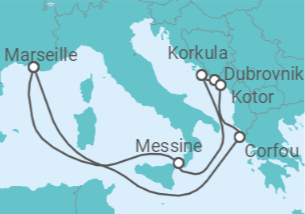 Itinéraire -  Trésors de l’Adriatique - CFC Compagnie Française de Croisières