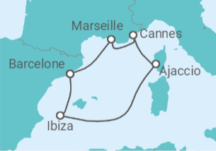 Itinéraire -  France, Espagne - Virgin Voyages