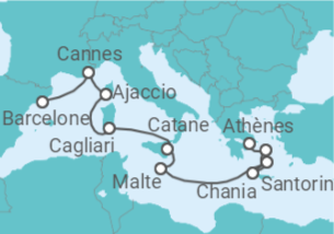 Itinéraire -  France, Italie, Malte, Grèce - Virgin Voyages