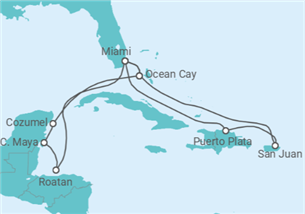 Itinéraire -  Honduras, Mexique, États-Unis, Porto Rico - MSC Croisières
