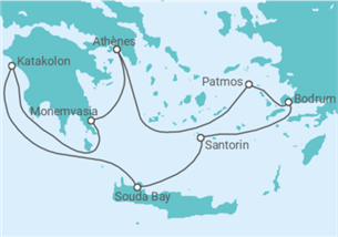Itinéraire -  Islas griegas y Bodrum - Silversea