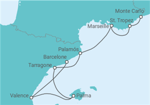 Itinéraire -  España y Francia - Silversea
