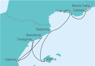 Itinéraire -  España y Francia - Silversea