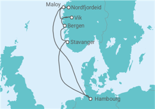 Itinéraire -  Norvège - Costa Croisières