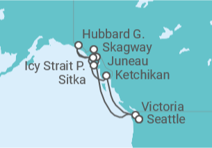 Itinéraire -  Alaska - Norwegian Cruise Line