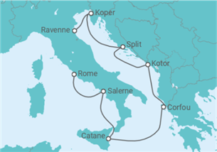 Itinéraire -  Italie, Grèce, Monténégro, Croatie, Slovénie - Norwegian Cruise Line