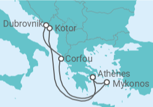Itinéraire -  Monténégro, Croatie, Grèce - Virgin Voyages