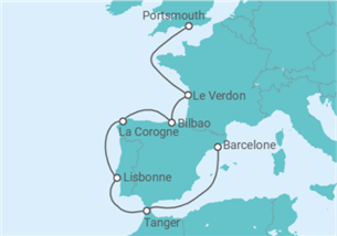 Itinéraire -  Portugal, Espagne - Virgin Voyages