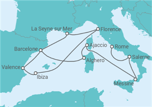 Itinéraire -  De Barcelone à Rome (Civitavecchia) - Cunard