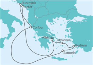 Itinéraire -  Monténégro, Croatie, Grèce, Turquie - Virgin Voyages