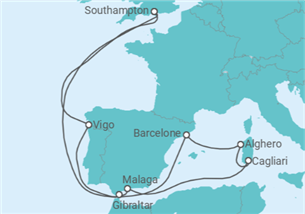 Itinéraire -  Espagne, Italie, Gibraltar - Cunard