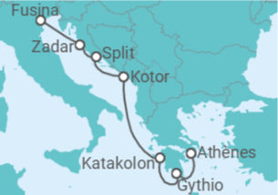 Itinéraire -  Monténégro, Croatie - Silversea