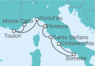 Itinéraire -  France, Italie - Silversea