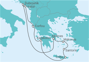 Itinéraire -  Grèce, Monténégro, Croatie - Oceania Cruises