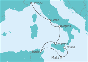 Itinéraire -  Italie, Tunisie, Malte - Costa Croisières