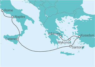Itinéraire -  Italie, Grèce, Turquie - Royal Caribbean
