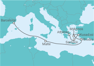 Itinéraire -  Grèce, Turquie, Malte - Celebrity Cruises