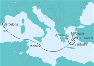 Itinéraire -  Malte, Turquie, Grèce - Celebrity Cruises